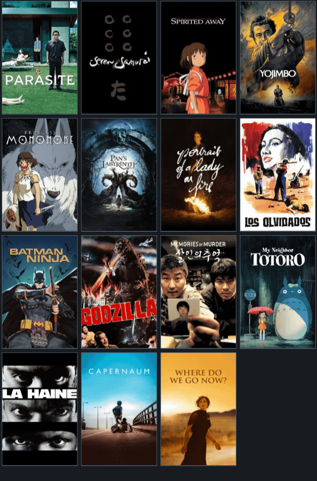 Foreign film favorites visual